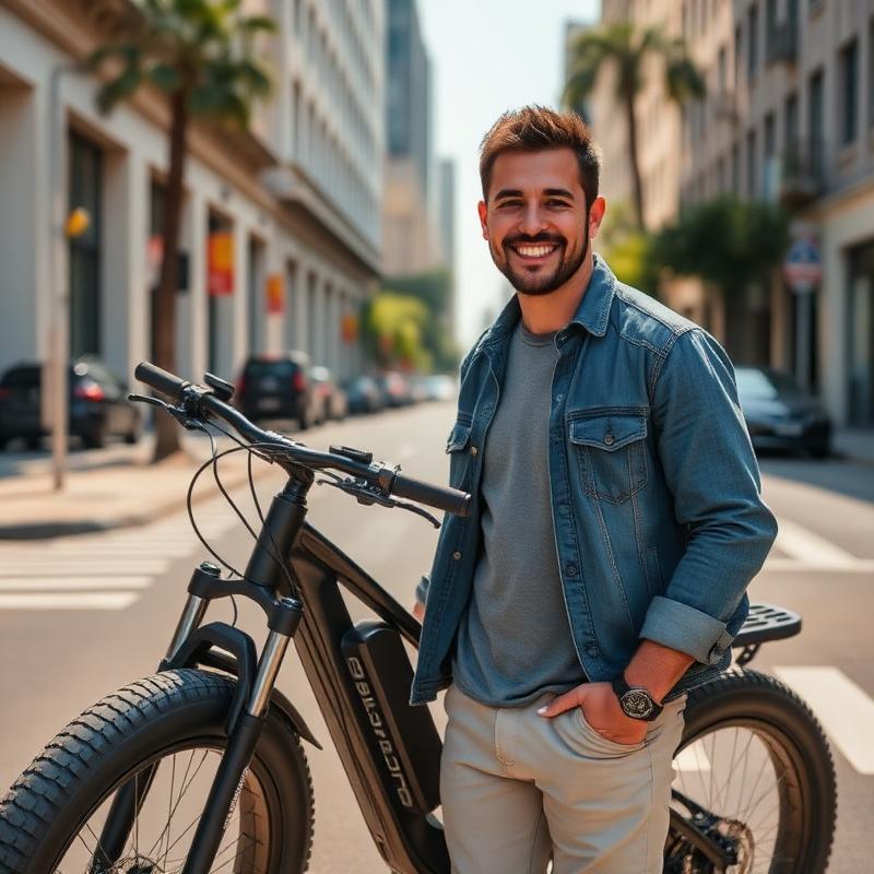 Rafael Menezes com a E-Bike V8PRO Dupla da Carbono Zero